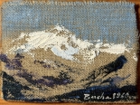 Everest (olej na p��tnie i desce, 10x8,5 cm, rok 2026) Cena: 200 PLN